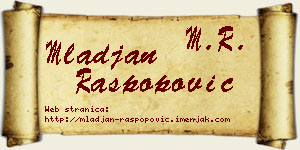 Mlađan Raspopović vizit kartica